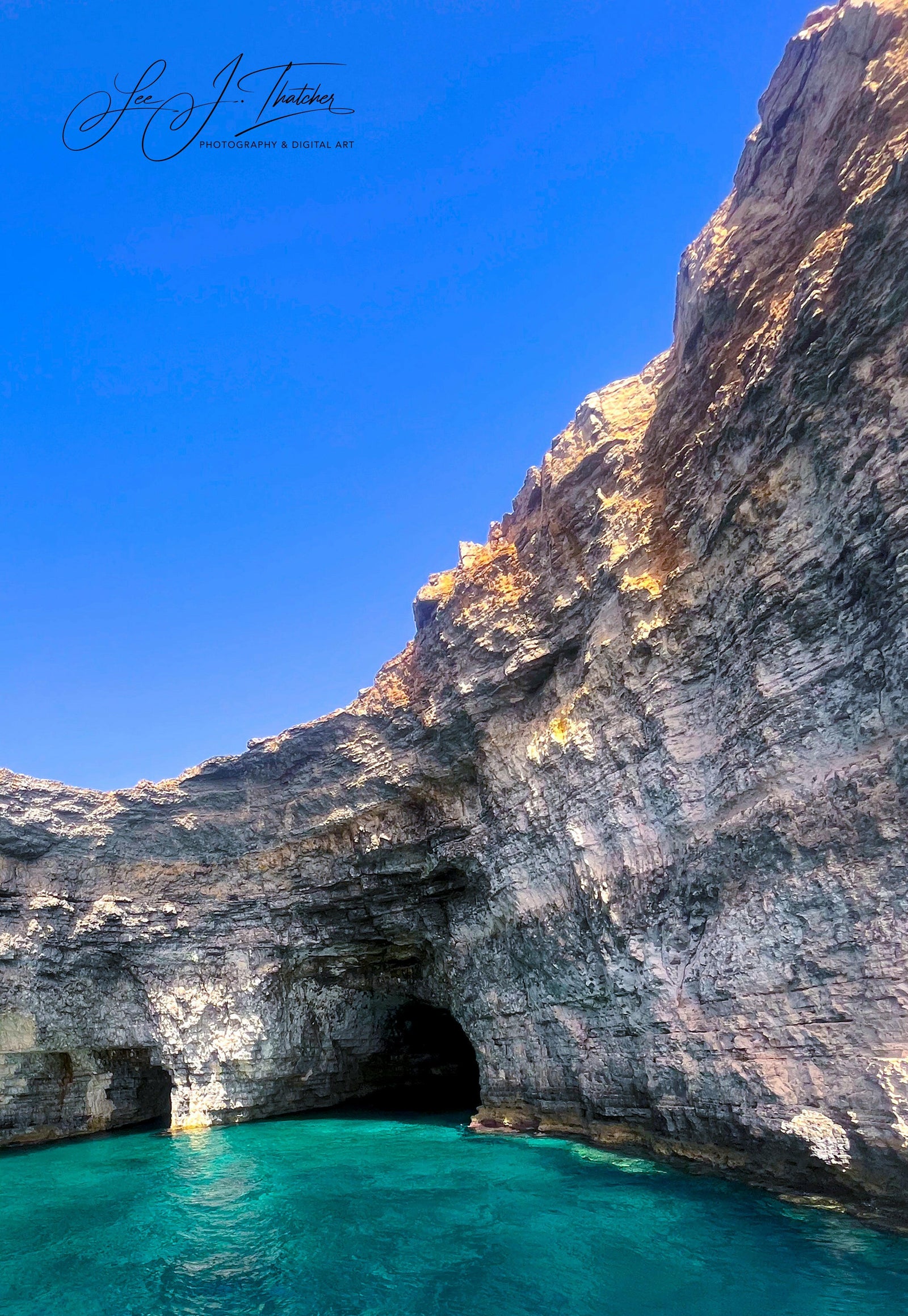 Blue Lagoon, Comino Island Malta, photos of Malta, Travel photography, limestone cliffs, beautiful art prints, digital art prints, Australian wall art, Wall prints for home, wall print for business, LJT photography
