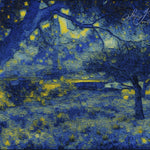 Christchurch Creek, travel photograph, Digital art, Fine Art Prints, Melbourne Photographer, Reimagined photography, blue artwork, Blue and yellow art, Blue abstract art, Wall Art, wall art for office, wall art prints, wall art prints offices