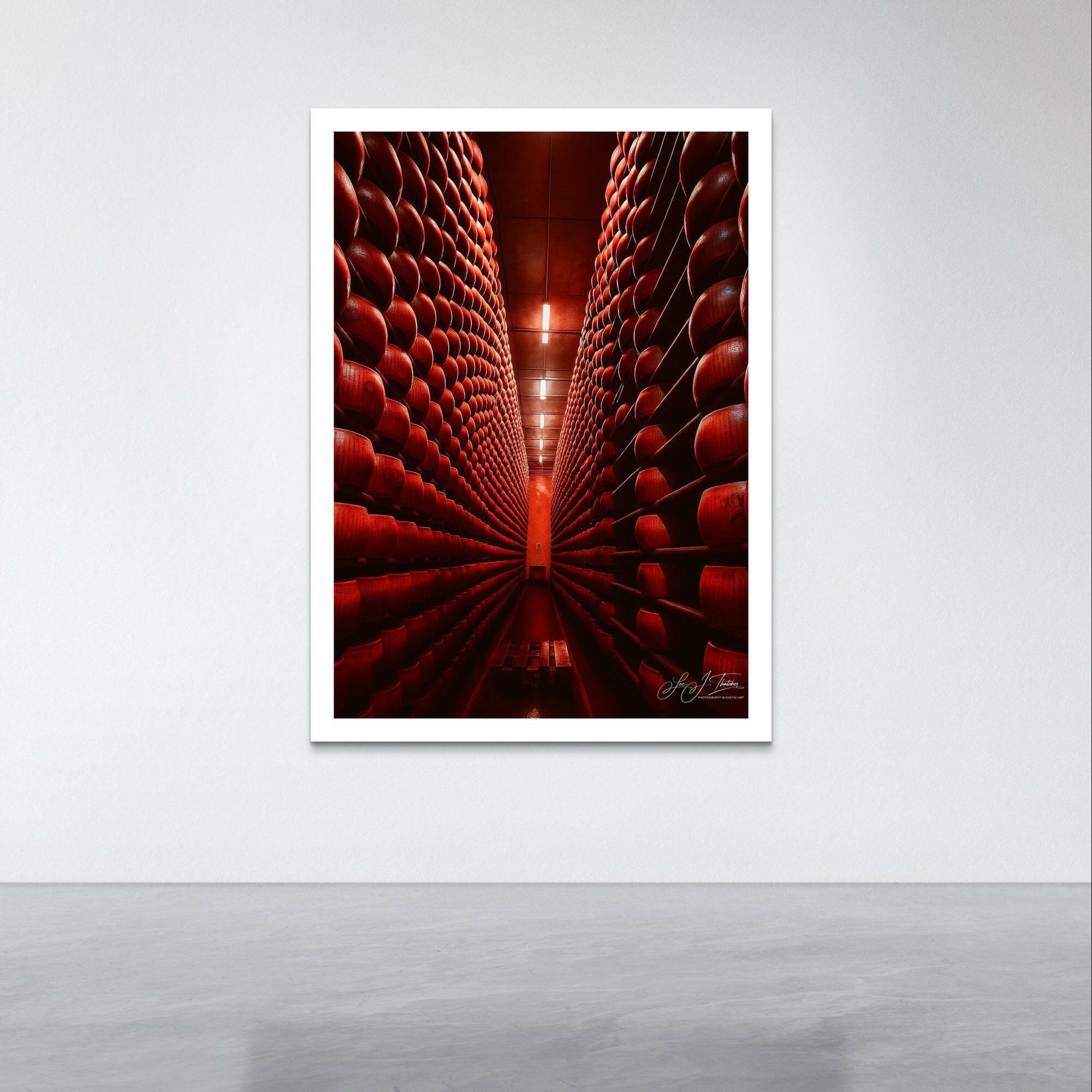 Cheese art, Cheese photography, artwork, Photography prints, Parma Italy photography, Walls of Cheese, cheese aging facility, cheese wall art