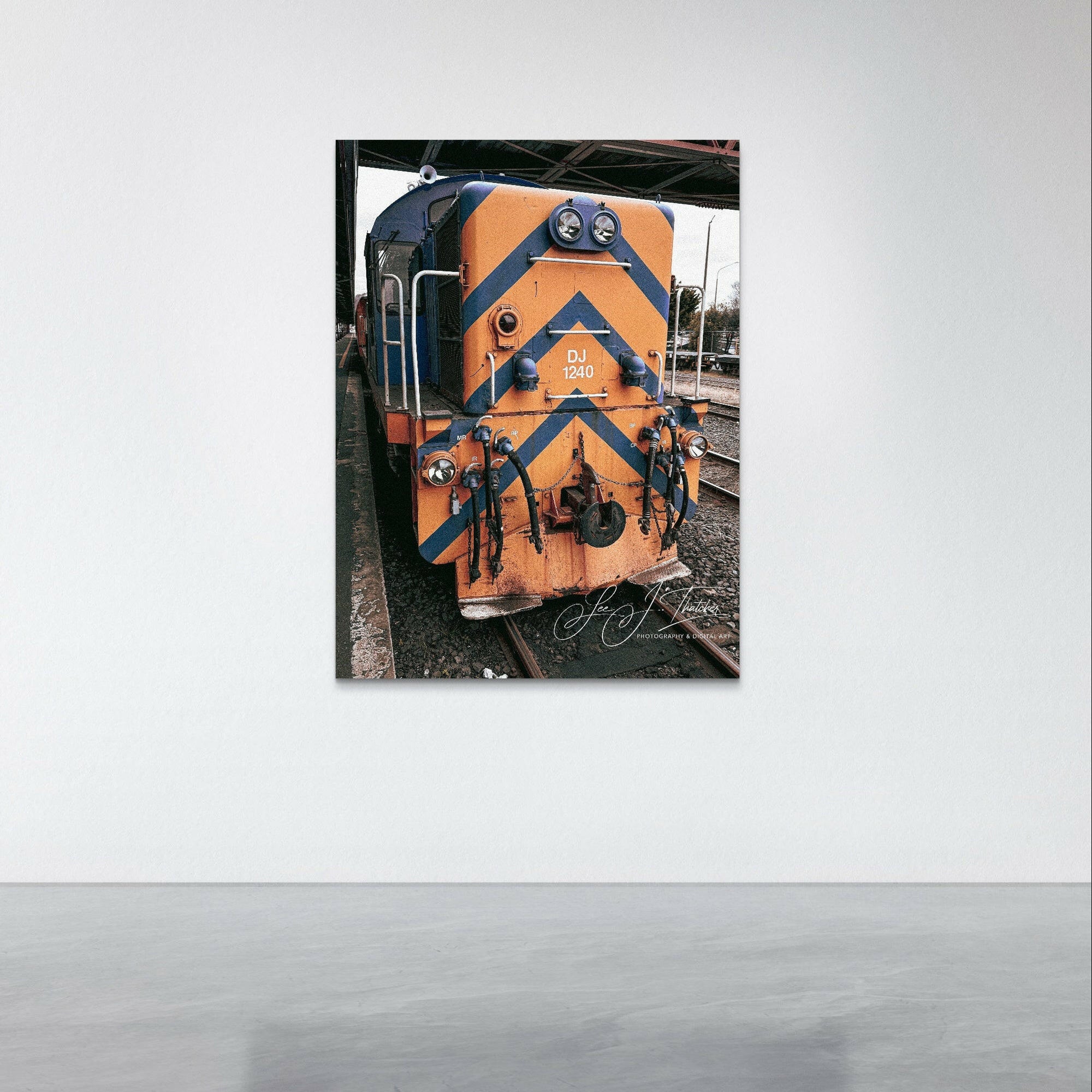 Toot Toot, train photography, Dunedin New Zealand, vintage locomotive photo, train station photography, New Zealand photography, old train, train lover photography, orange and blue photography, trains,
